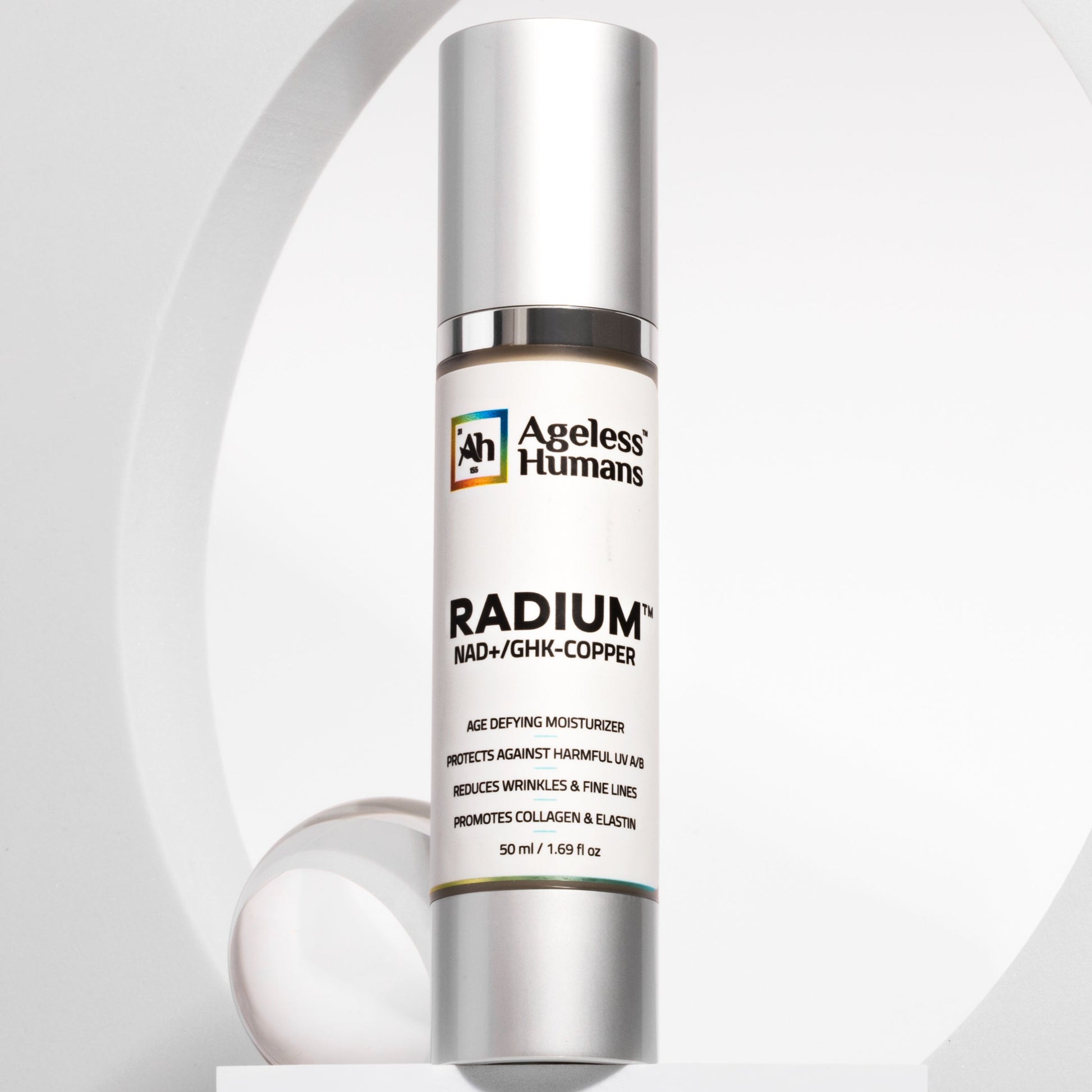 Radium: NAD+ & GHK-CU Peptide Cream | Skin Rejuvenation & Anti-Aging Ageless Humans Radium: NAD+ & GHK-CU Peptide Cream | Skin Rejuvenation & Anti-Aging Ageless Humans