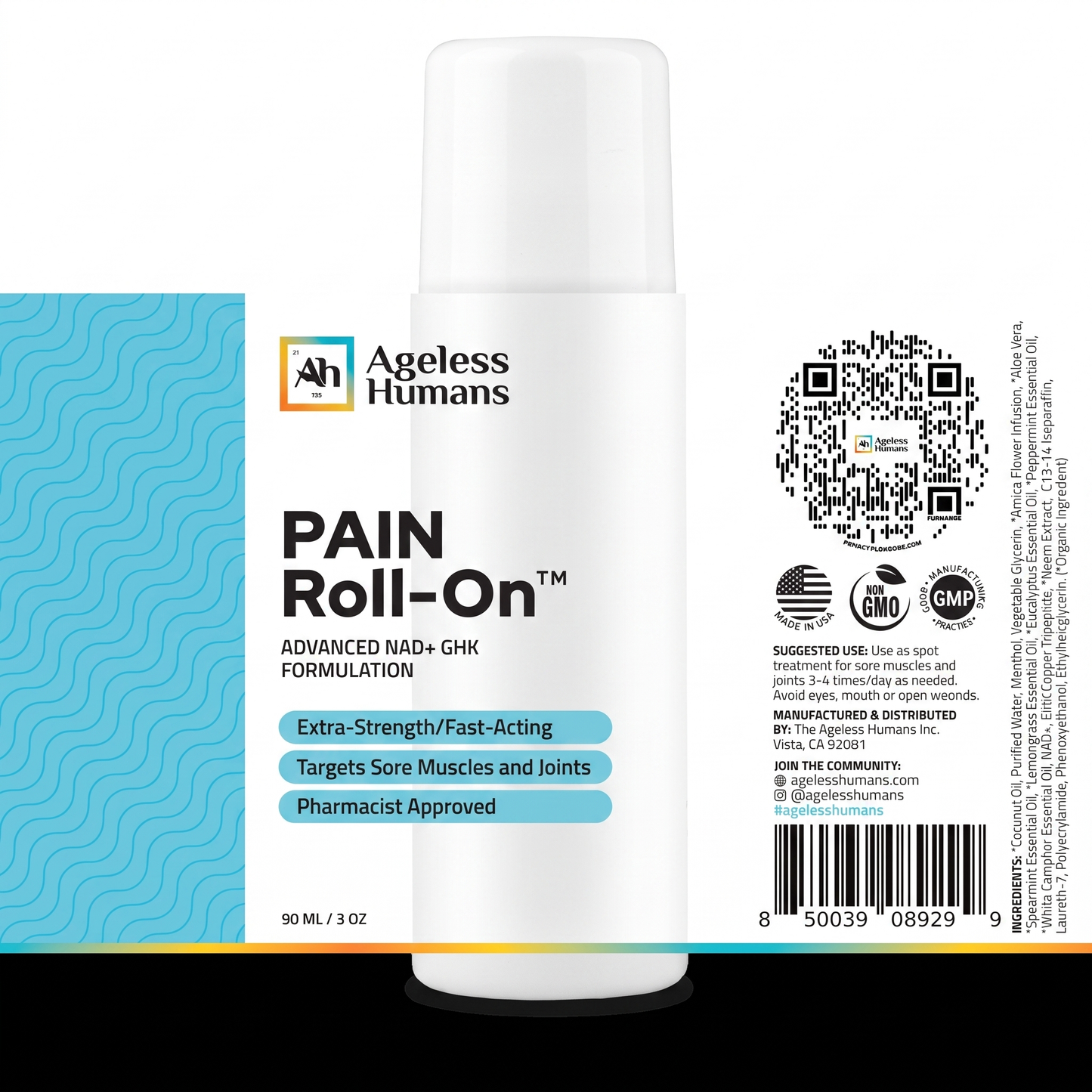 Advanced Muscle Roll On® Skin & Tissue Support (NAD+/GHK Formula)