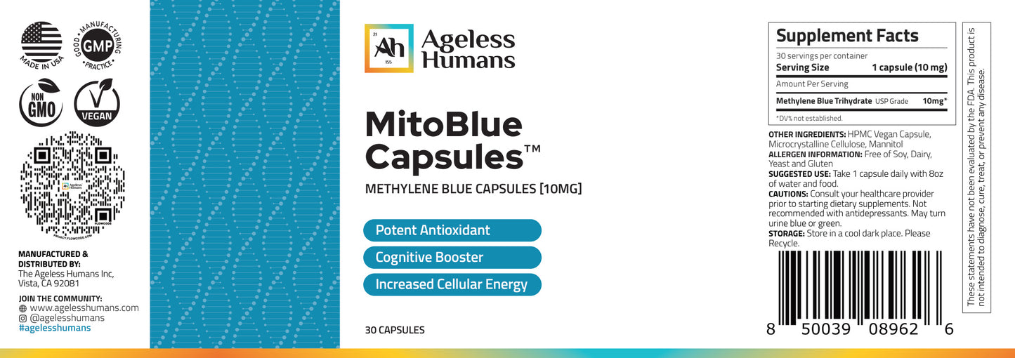 MitoBlue™ – 10mg Methylene Blue Capsules